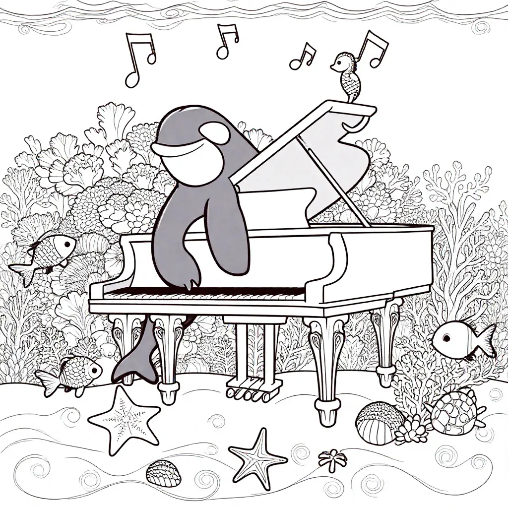 een piano spelende orka