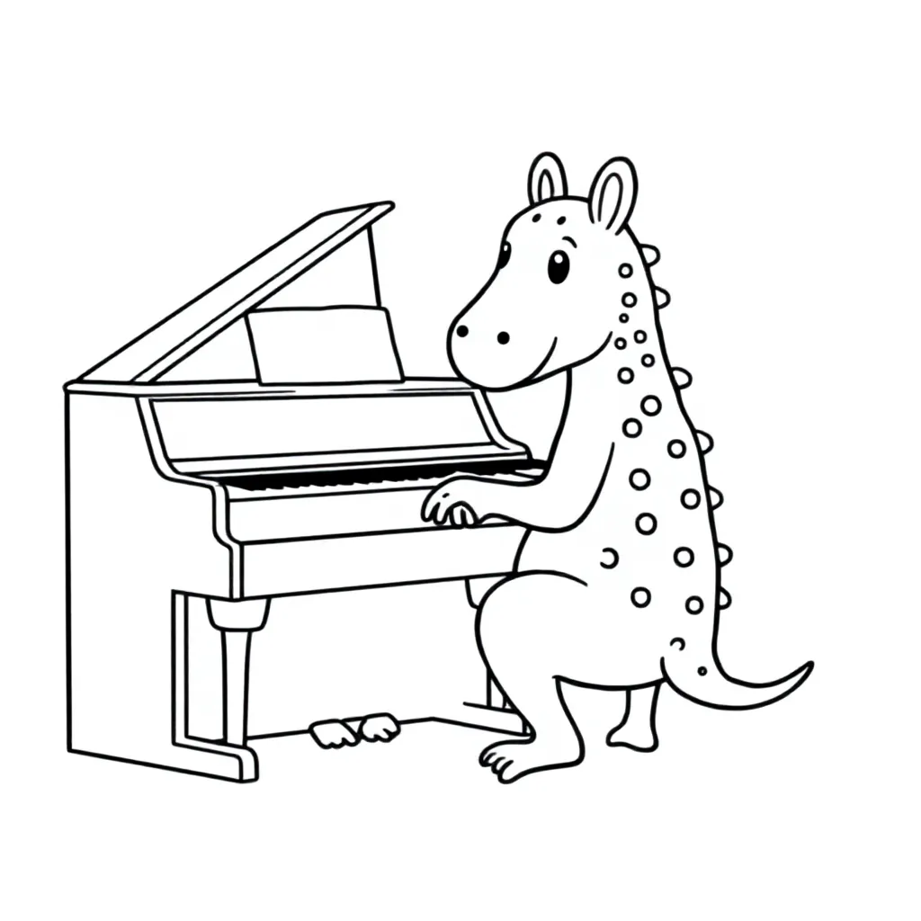een orka die piano speelt