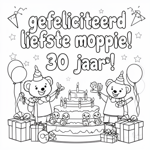 een verjaardag kleurplaat kleurplaat voor kinderen