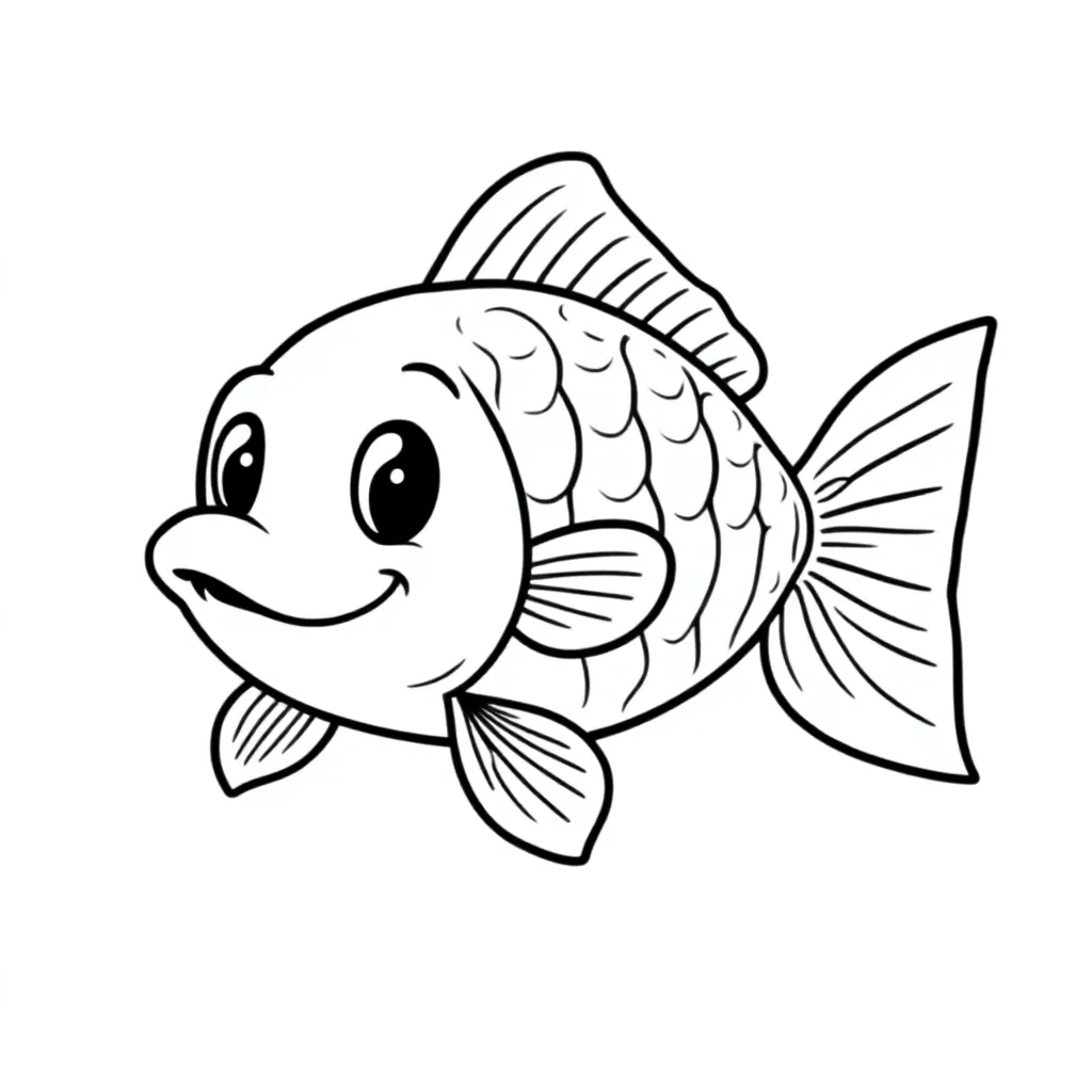 Een zwemmende karper coloring page for children