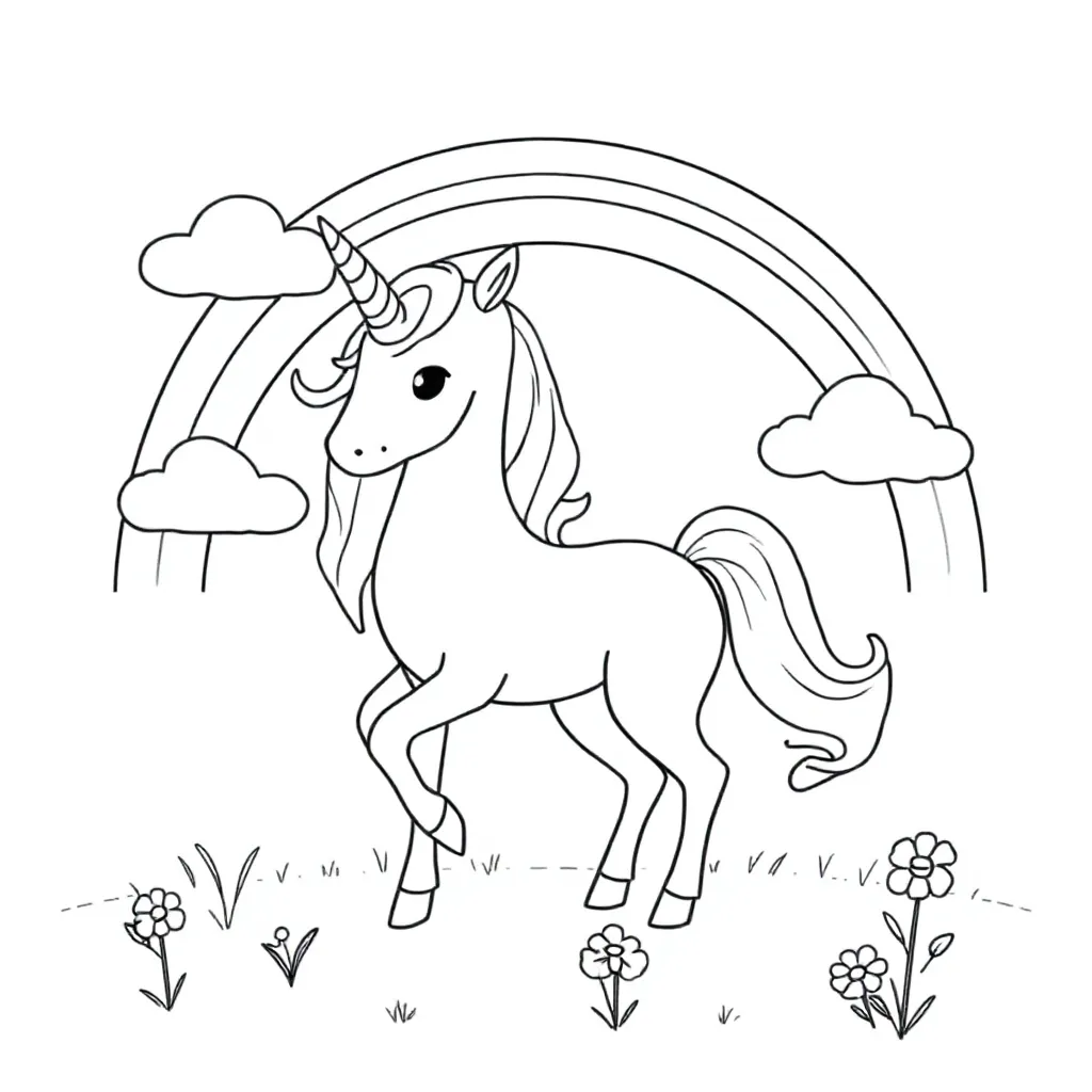 Feuille de coloriage Licorne Gratuite Feuille de coloriage pour Enfants