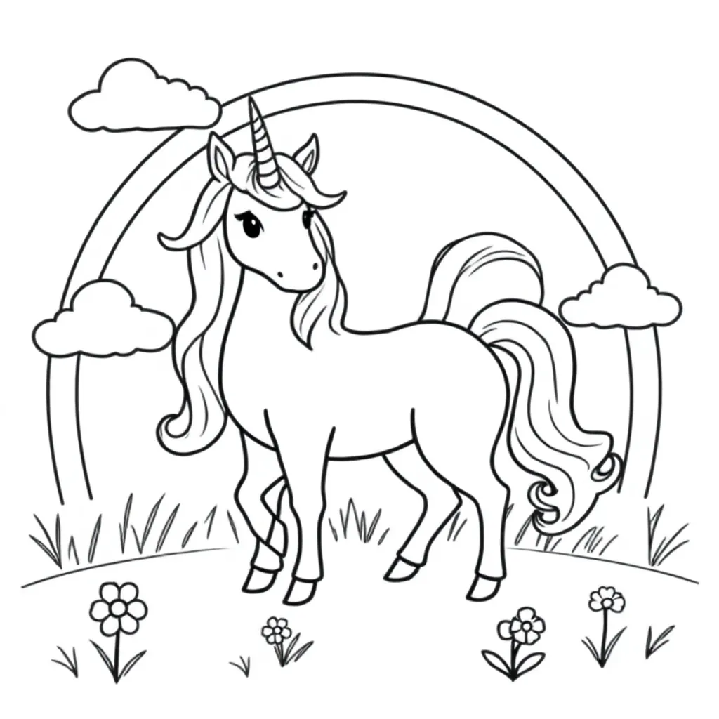 Feuille de coloriage Licorne Gratuite Feuille de coloriage pour Enfants
