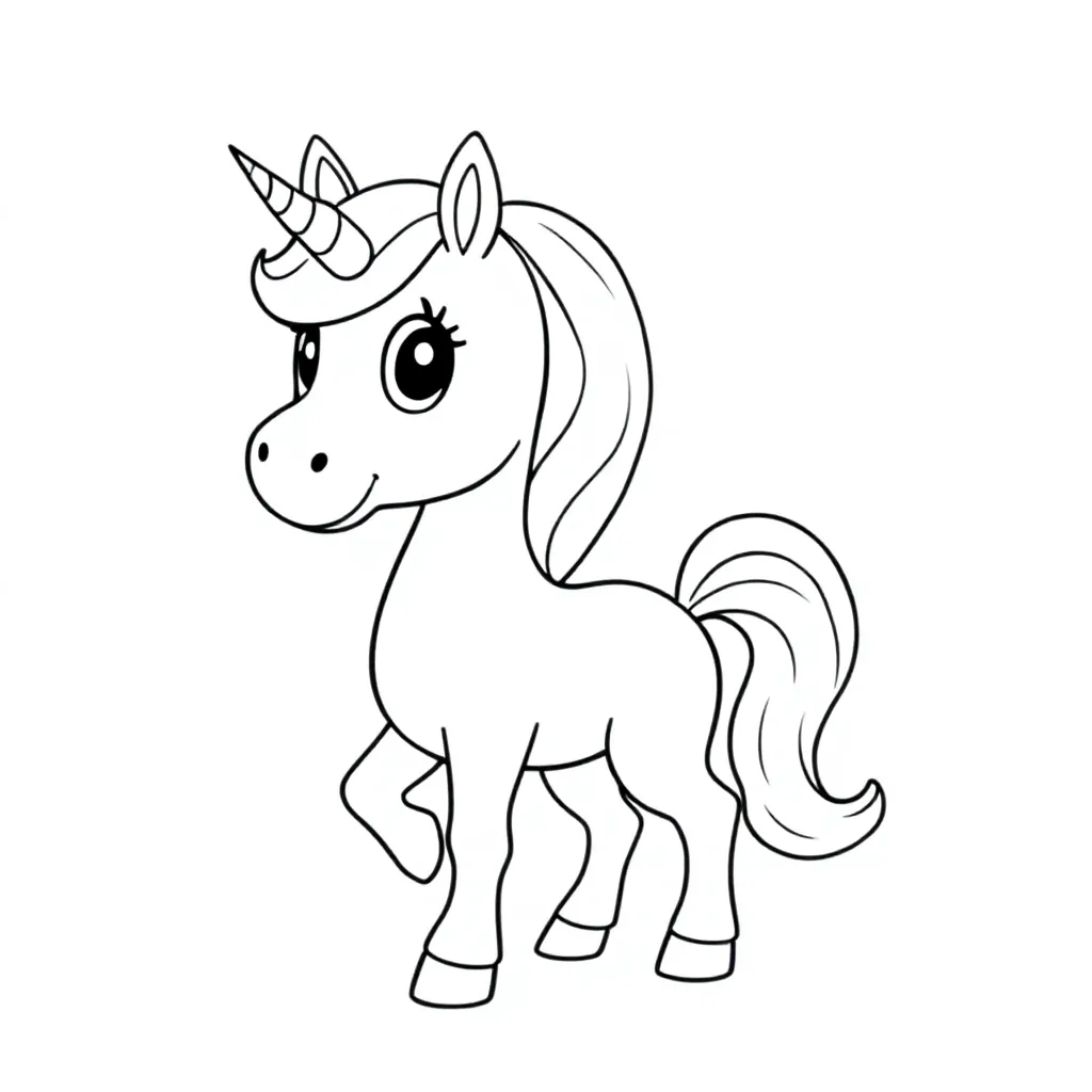 Eenhoorn kleurplaat voor kinderen