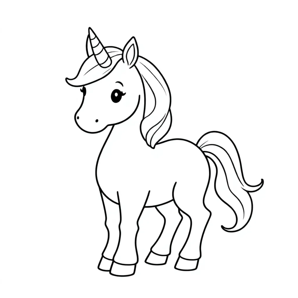 EENHOORN kleurplaat voor kinderen