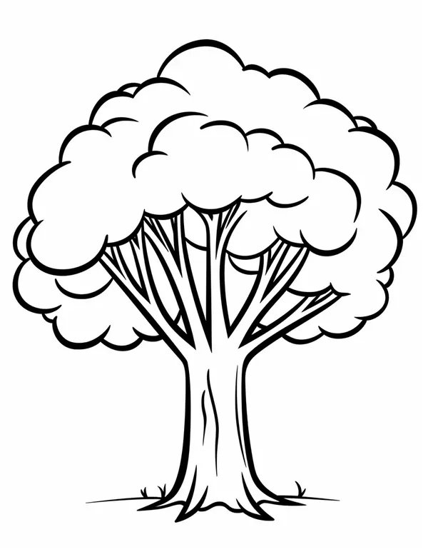 Eenvoudige boom coloring page for children