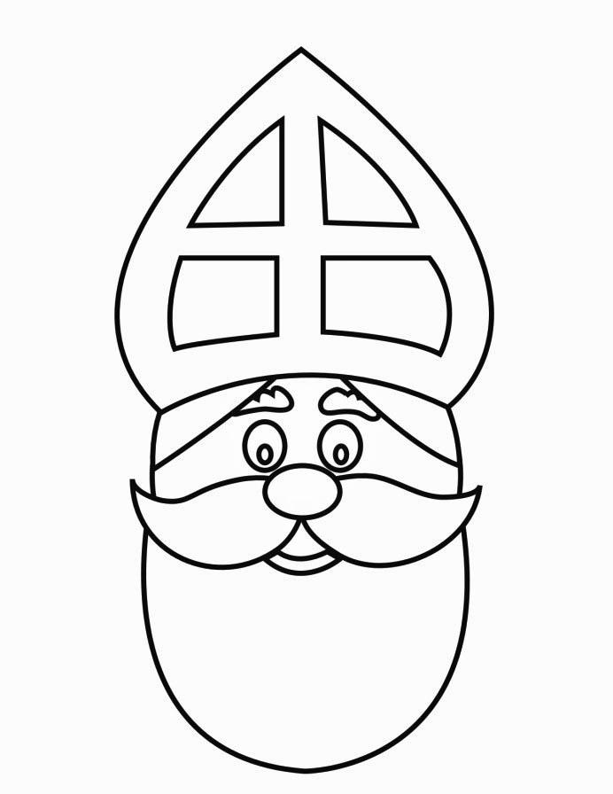 Feuille de coloriage gratuite Dessin simple Saint-Nicolas Feuille de coloriage pour enfants