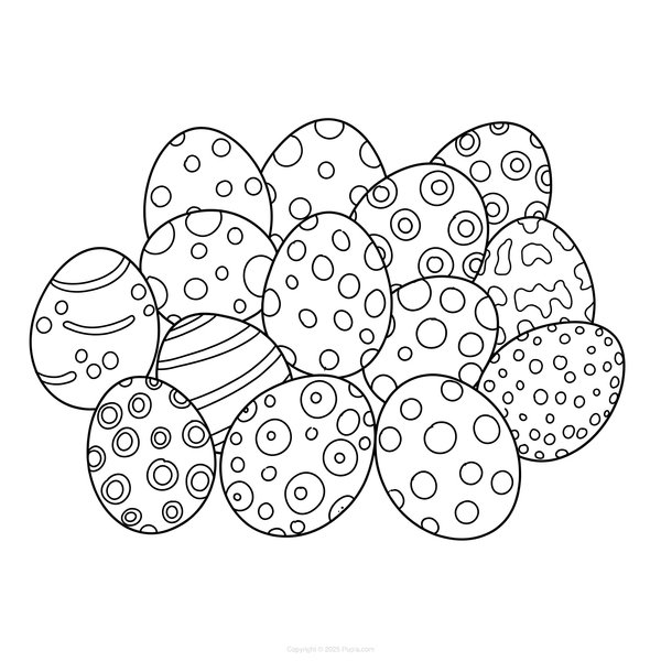 Eggs With Different Patterns coloring page for children