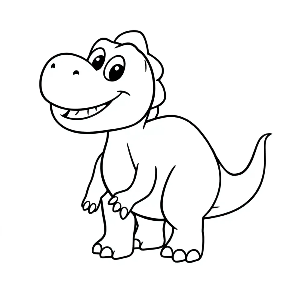 ein dino kleurplaat voor kinderen