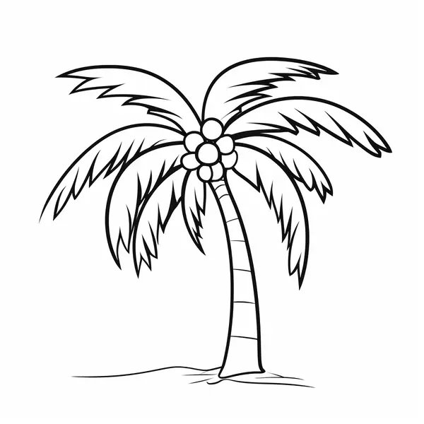 Einfache Palme coloring page for children