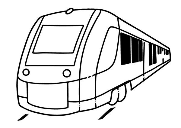 Electric Train coloring page for children