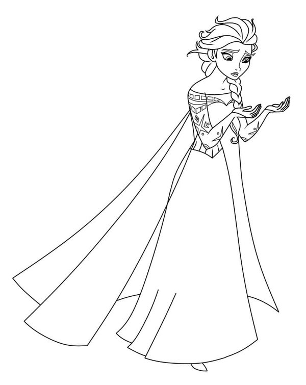 Elsa Frozen N Est Pas Heureuse coloring page for children