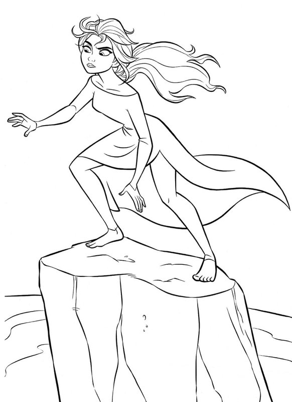 Elsa Sur Glace coloring page for children