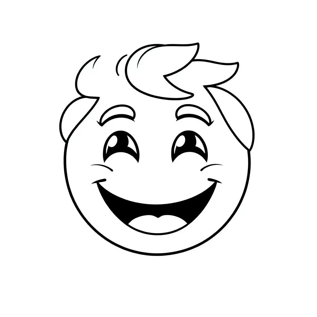 Feuille de coloriage Emoji gratuite Adorable Drôle Expressif Dessin à colorier