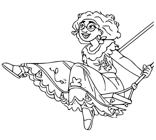 Encanto Mirabel auf Schaukel coloring page for children