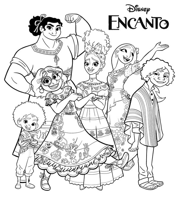 Encanto Vollbesetzung coloring page for children