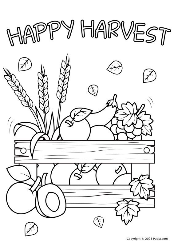 Erntedankfest Frohe Ernte coloring page for children