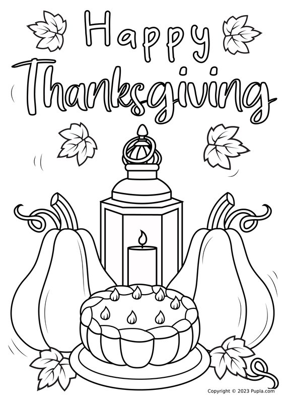 Escena De Accion De Gracias coloring page for children