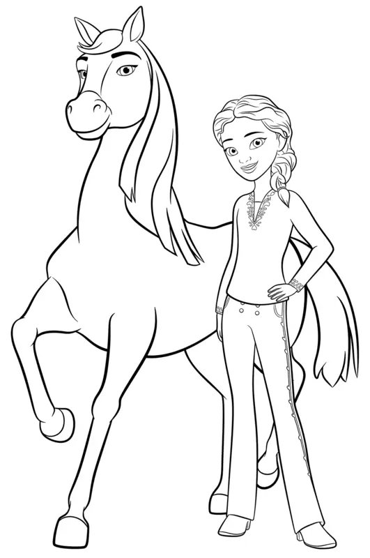 Esprit De Cheval Avec Lucky coloring page for children