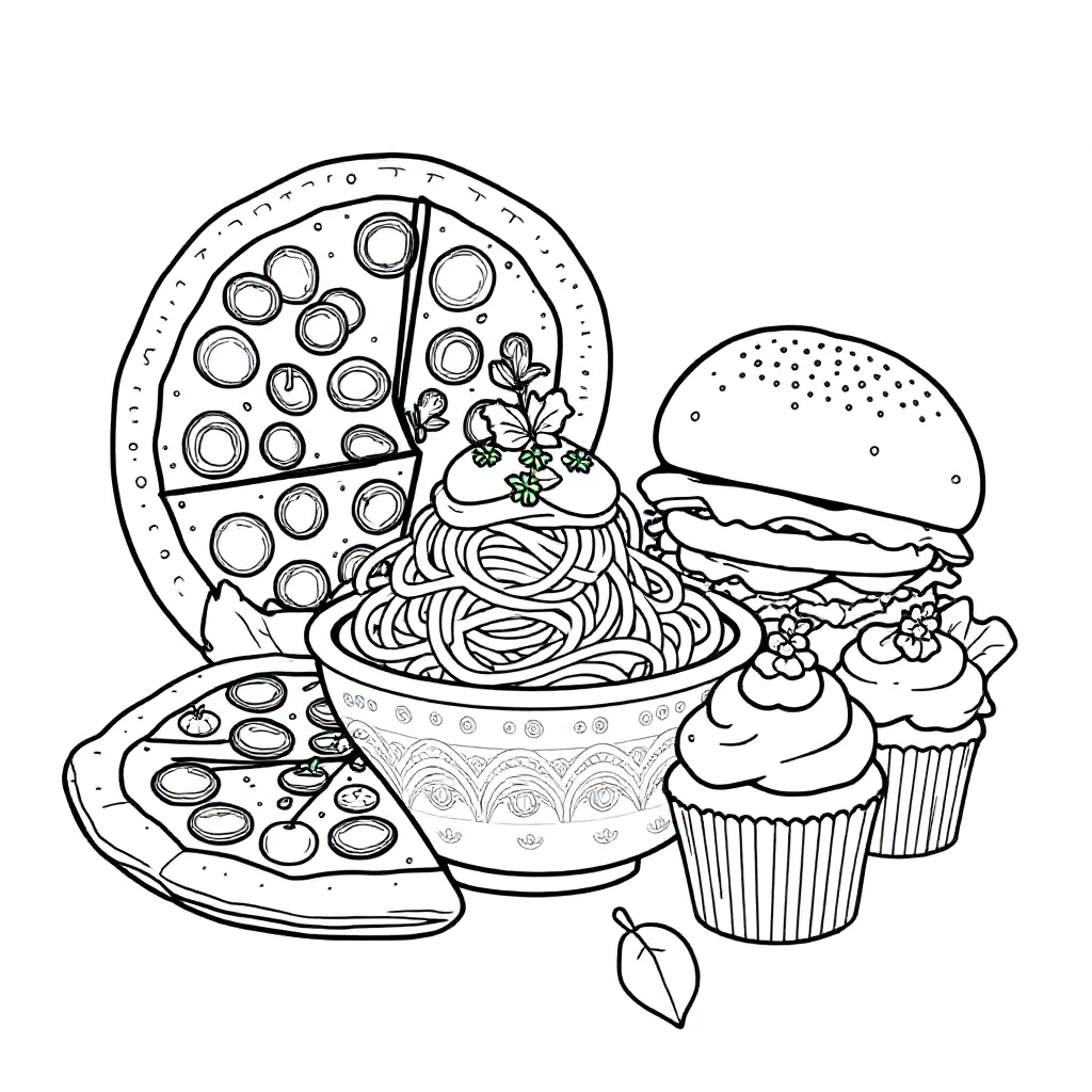 Eten kleurplaat voor kinderen