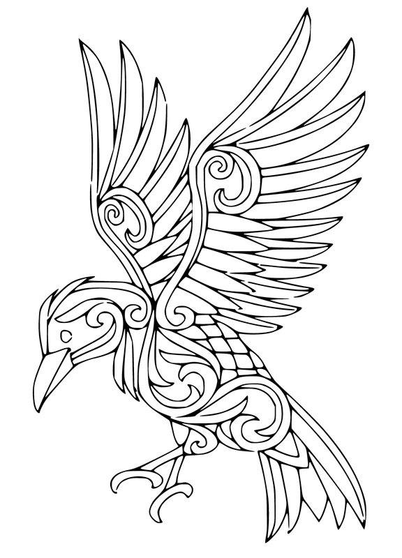 Fantasy Bird coloring page for children