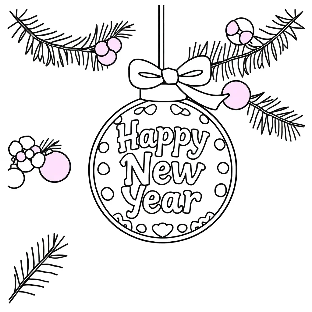 Feestdagen Nieuwjaar Kerstbal Seizoenen Sinterklaas coloring page for children