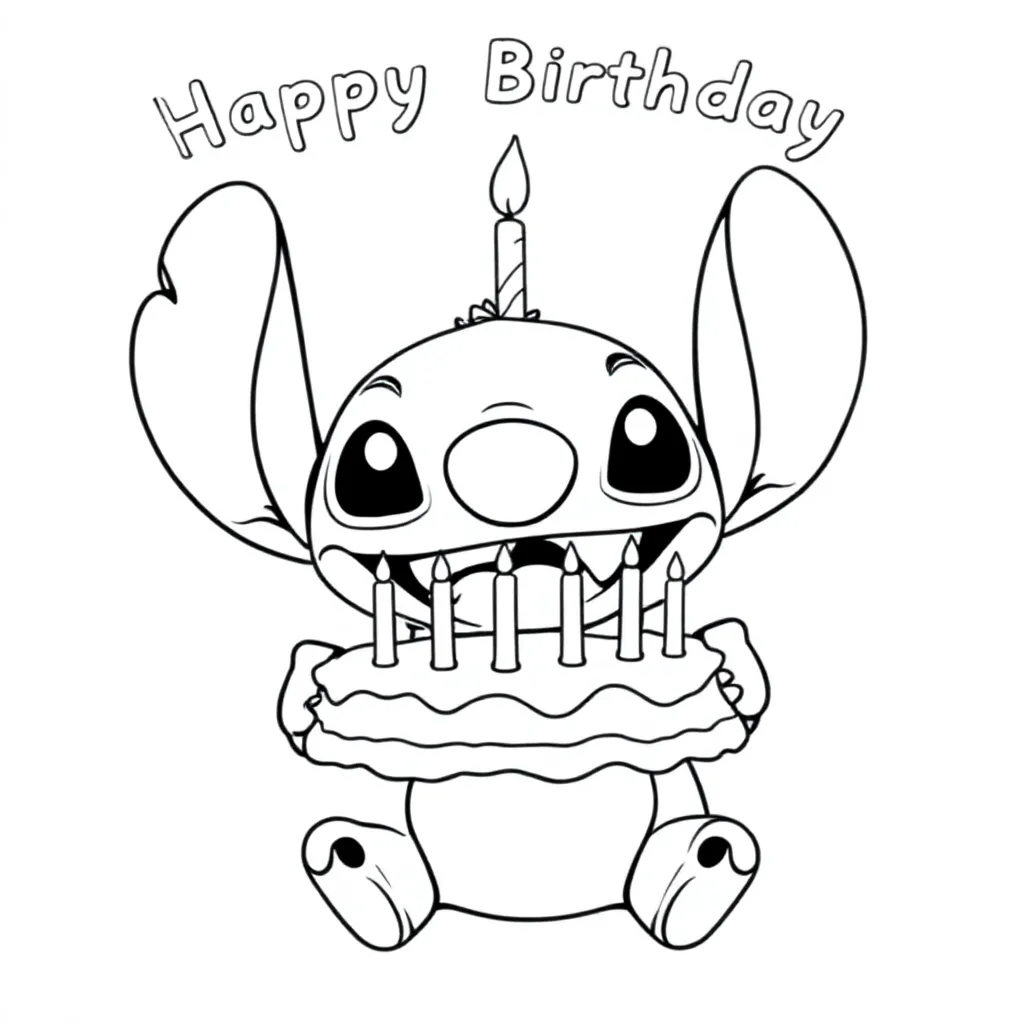 Alles Gute zum 70. Geburtstag mit Stich kleurplaat voor kinderen