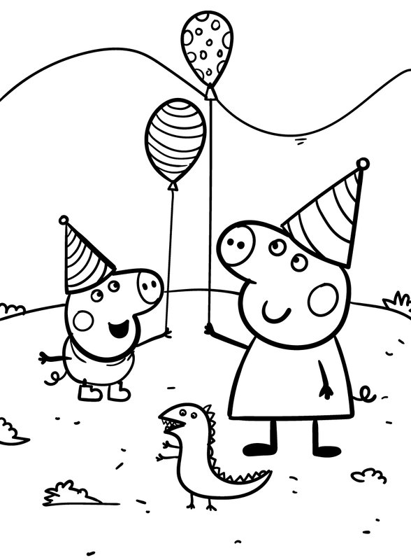 Feliz Cumpleanos Peppa Pig coloring page for children