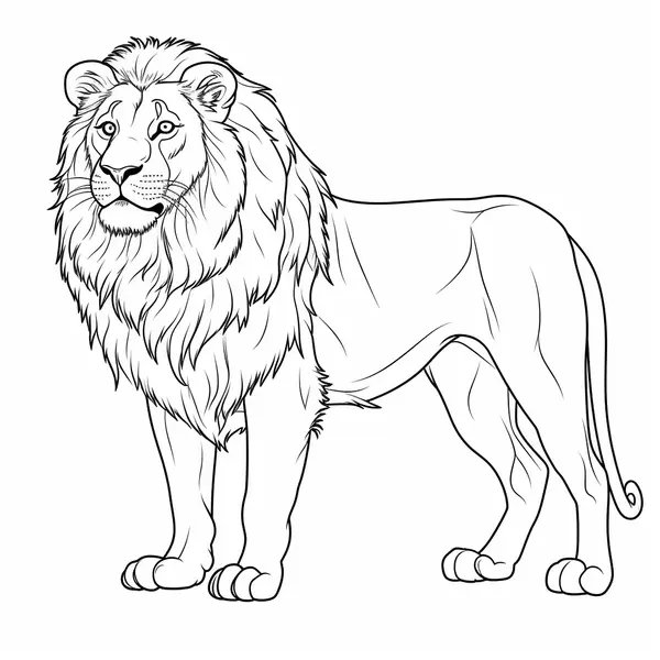 Fier Lion Debout coloring page for children