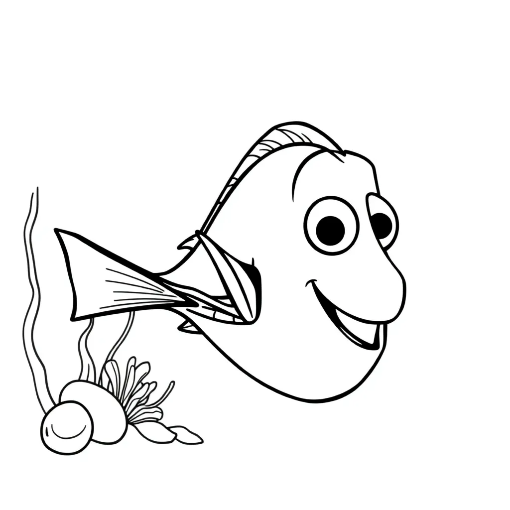 Finding Dory Pixar Animatie Zee Avontuur coloring page for children