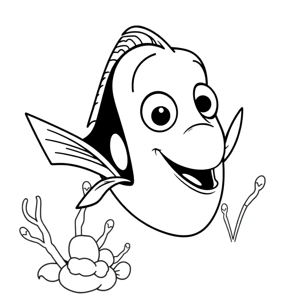 Finding Dory Pixar Animatie Zee Avontuur coloring page for children