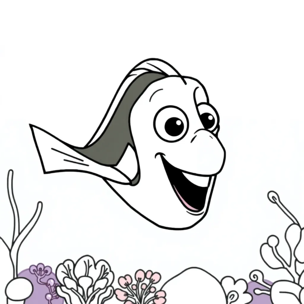 Finding Dory Pixar Animatie Zee Avontuur coloring page for children