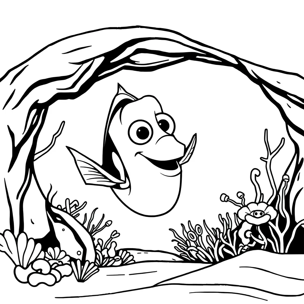 Finding Dory Pixar Animatie Zee Kindvriendelijk coloring page for children