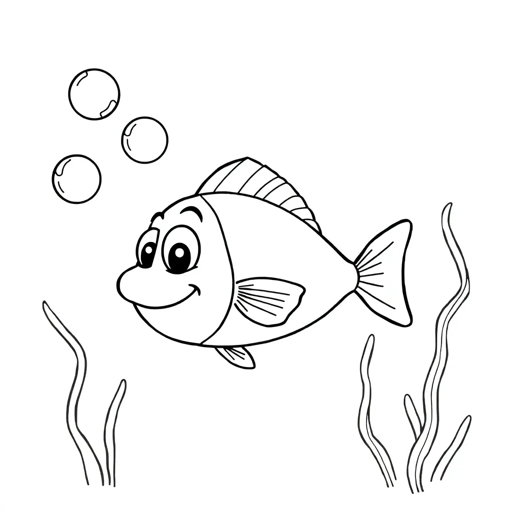 Fish Hooks Cartoon Creatief Kinderen Tekenen coloring page for children