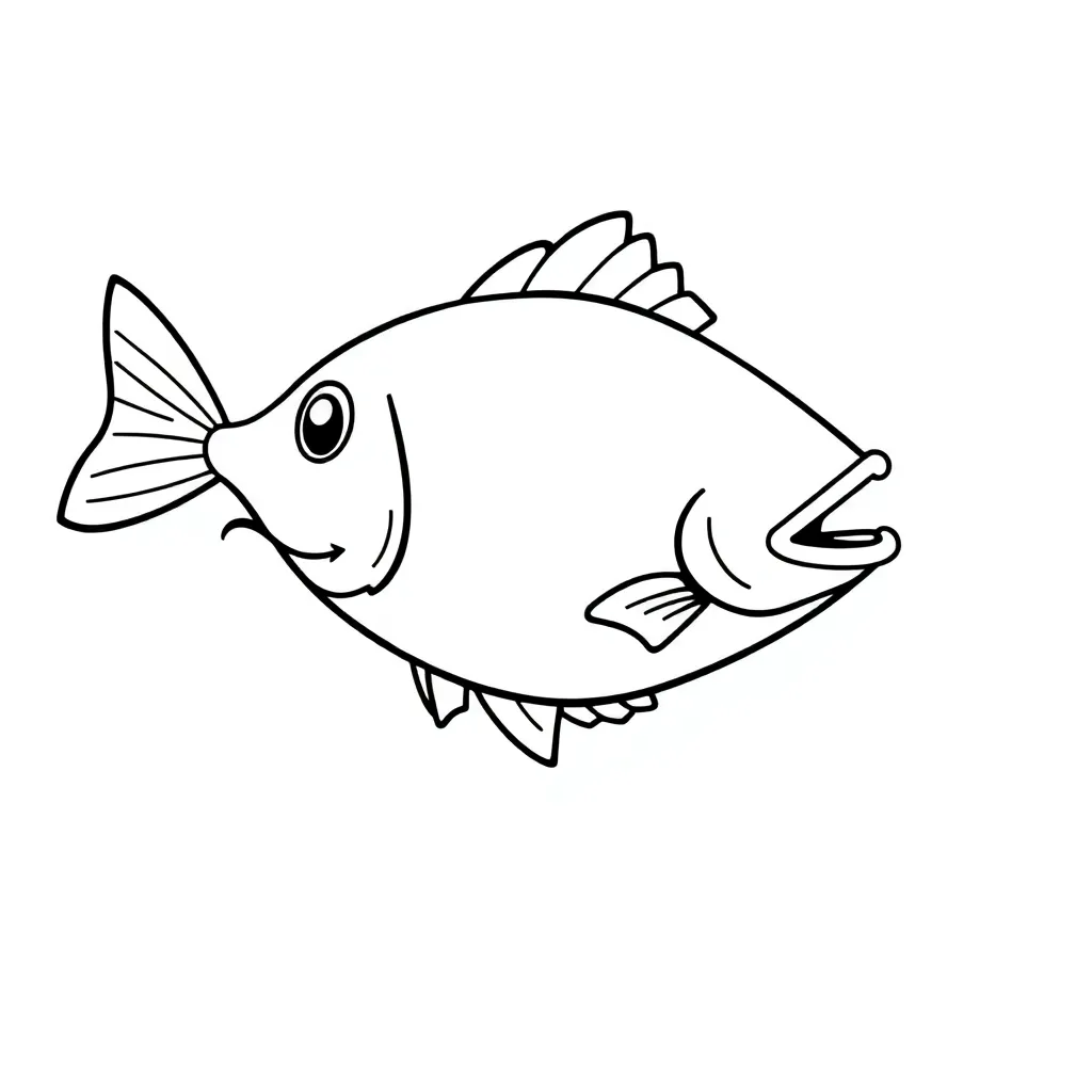 Fish Hooks Cartoon Vis Tekenen Creatief coloring page for children