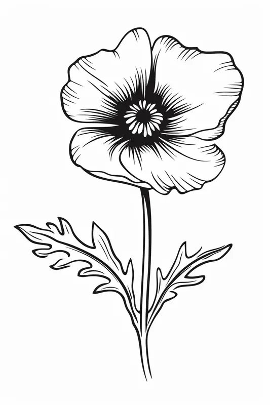 Flor De Amapola coloring page for children