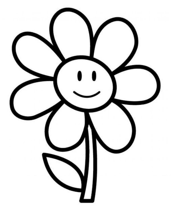 Flor Simple coloring page for children