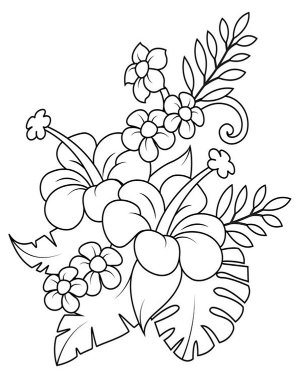 Flores Y Hojas coloring page for children
