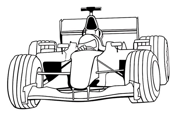 Formule 1 Race Car Simple coloring page for children