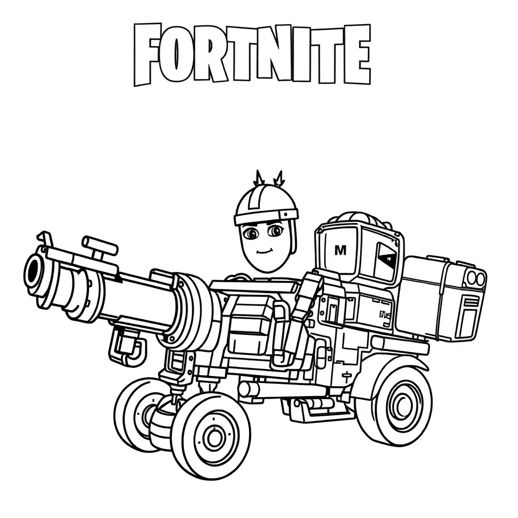 Fortnite Battle Royale Gaming Personages Actie coloring page for children