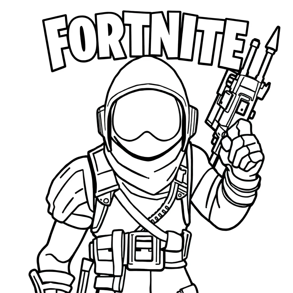 Fortnite Battle Royale Gaming Personages Actie coloring page for children