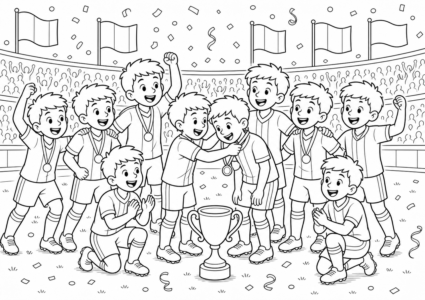 Frankrijk bekerfeest na de finale kleurplaat