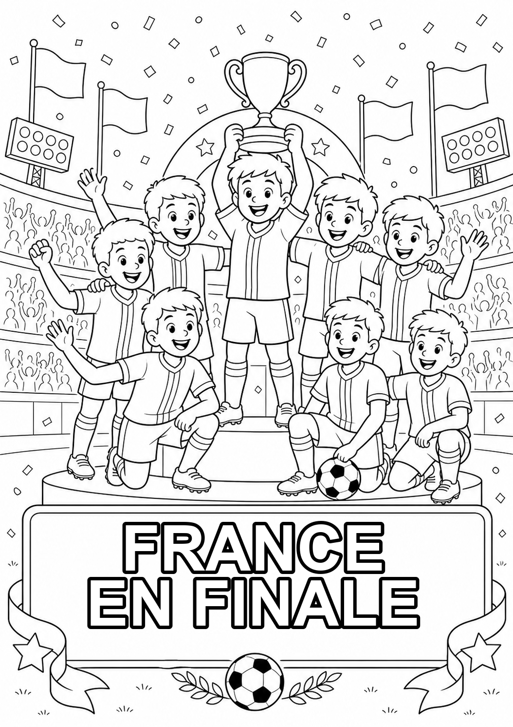 France en finale WK poster kleurplaat