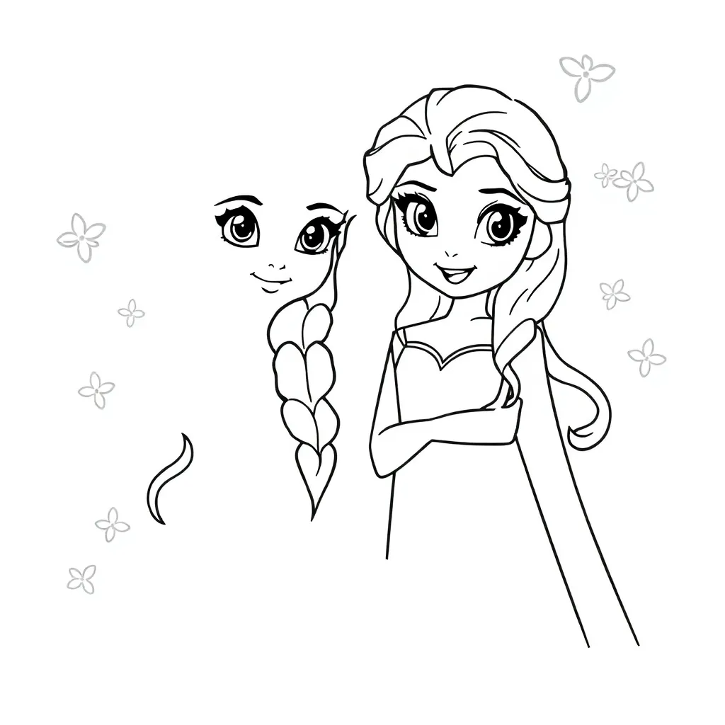 Frozen Anna Elsa Disney Sprookjes Avontuur coloring page for children