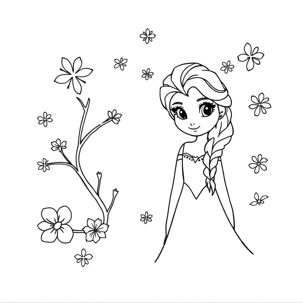 Frozen Anna Elsa Disney Sprookjes Avontuur coloring page for children