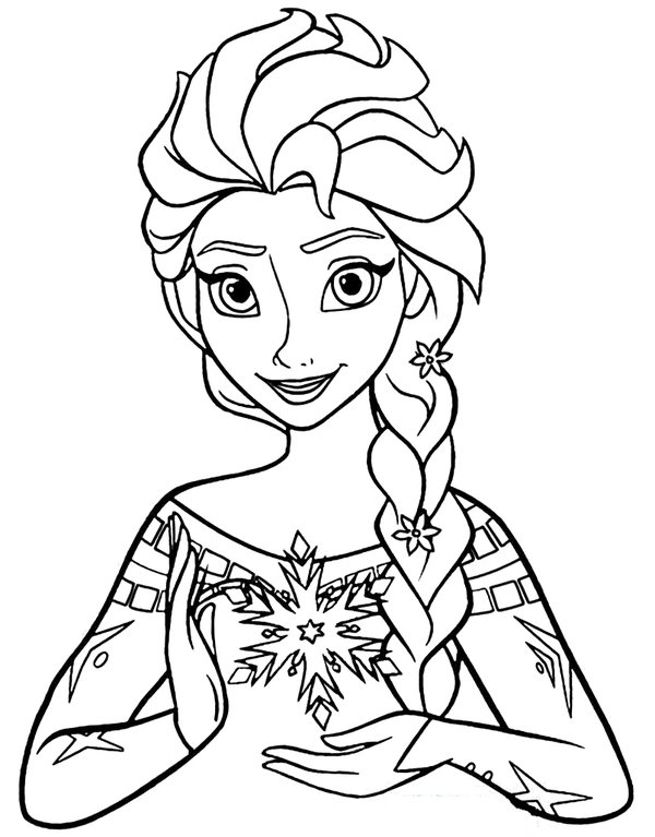 Frozen Elsa Con Cristal De Nieve coloring page for children