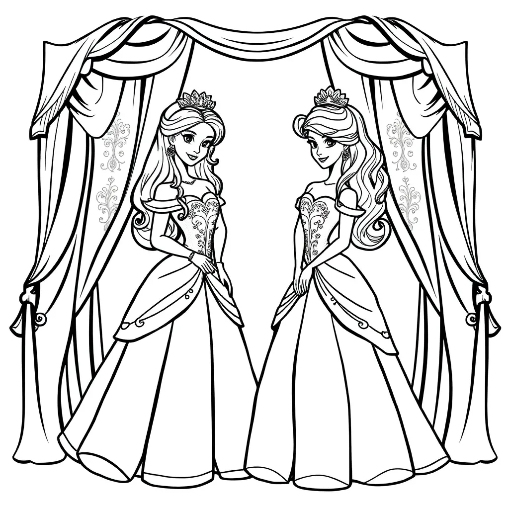 Feuille de coloriage gratuite Princesse Frozen Contes de fées Disney Coloration magique