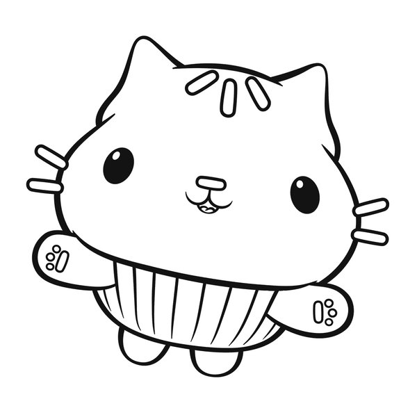 Gabby Et La Maison Magique Cakey Cat coloring page for children