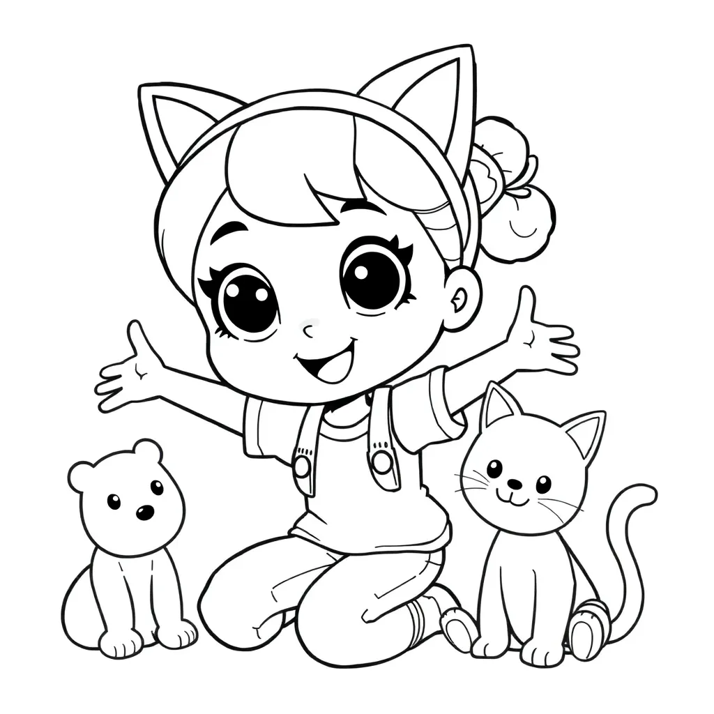 Gabby, casa de muñecas, juguetes, creativo, colorido libro para colorear para niños