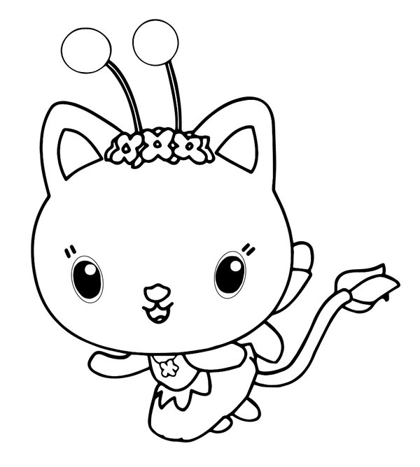 Gabby's Dollhouse Kitty Fairy coloring page for children