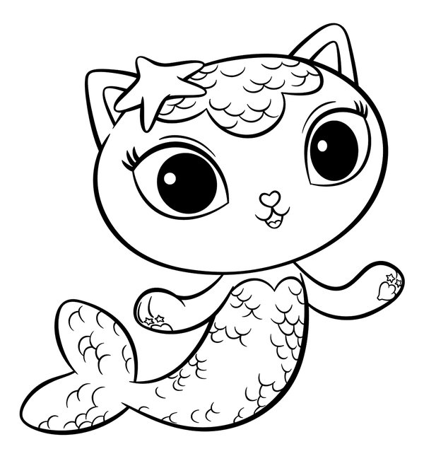 Gabby's Dollhouse Mercat coloring page for children